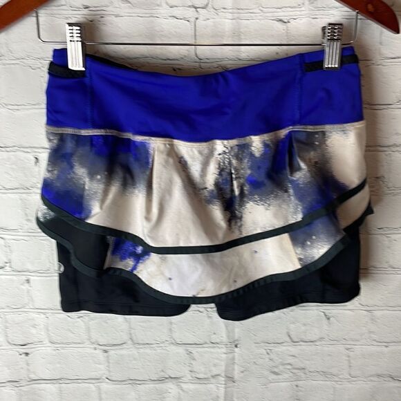 Lululemon Speed Squad Skirt Milky Way Biker Shorts Extended Liner Skort 4 - Picture 8 of 12